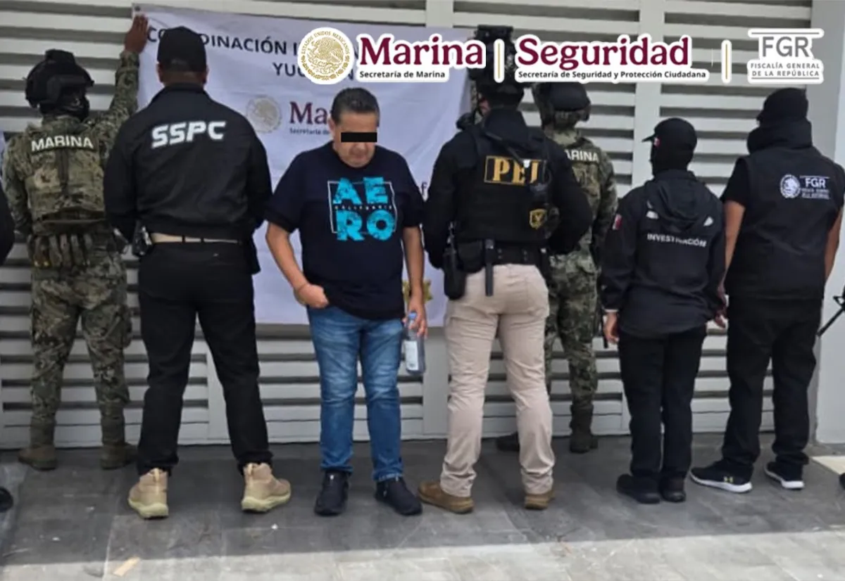 Marina y fuerzas federales detienen a presunto operador financiero de un grupo delictivo en Mérida